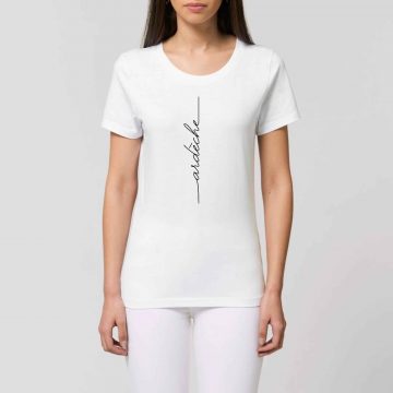 Ardèche T-shirt Femme Coton Bio Texte Vertical