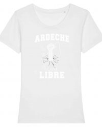 Ardèche T-shirt Femme Poing Carte Blanc