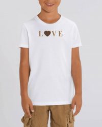 Ardeche T-shirt Enfant Texte Love Marron