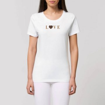 Ardeche T-shirt Femme Texte Love Marron