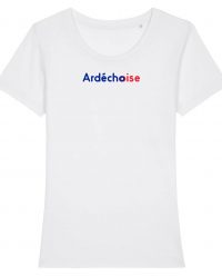 Ardeche T-shirt Femme Texte Ardechooise Bleu